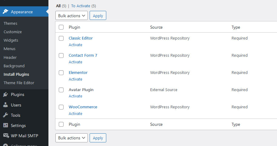 Install Required Plugins