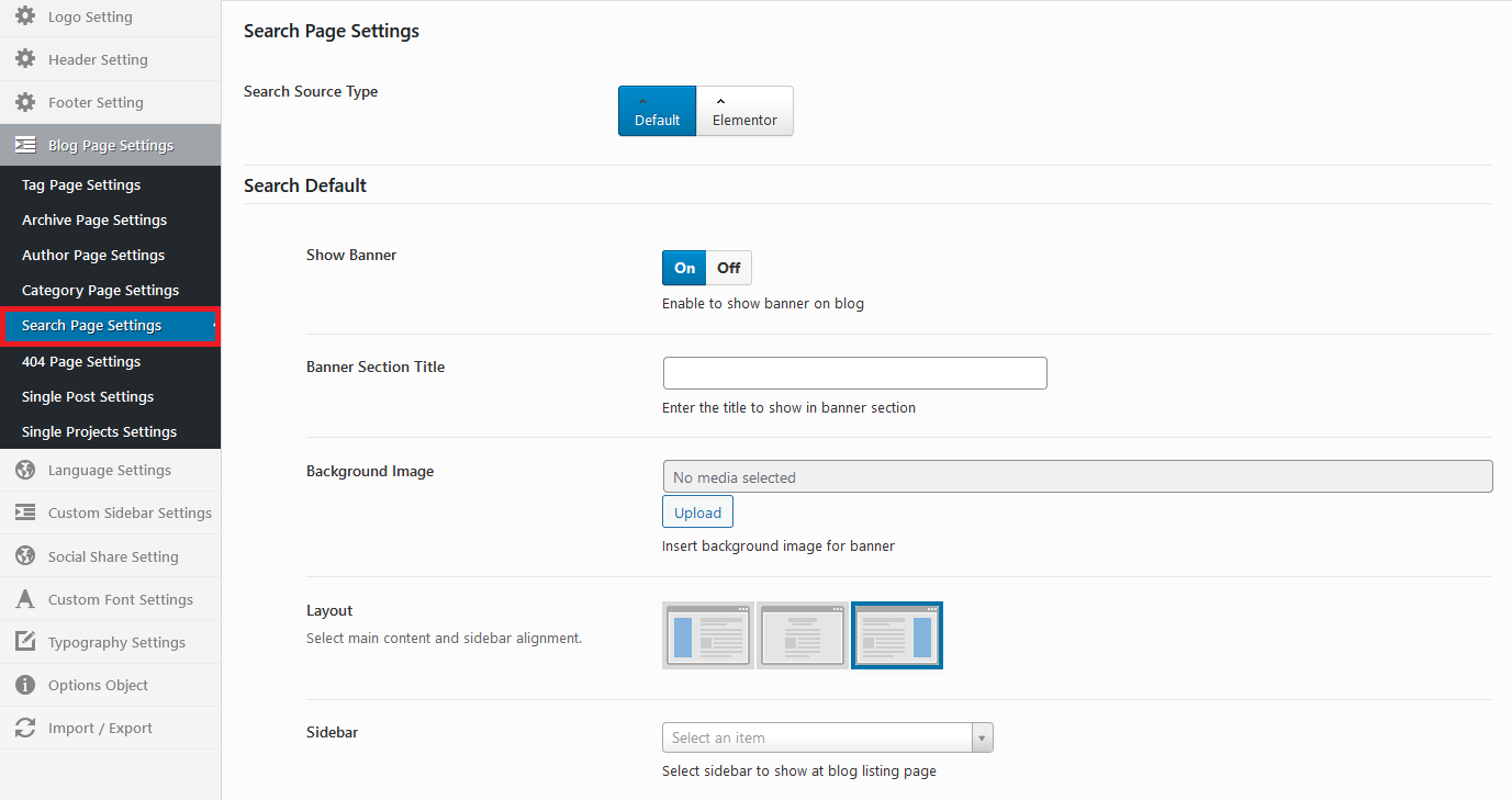 CONAT Options - Search