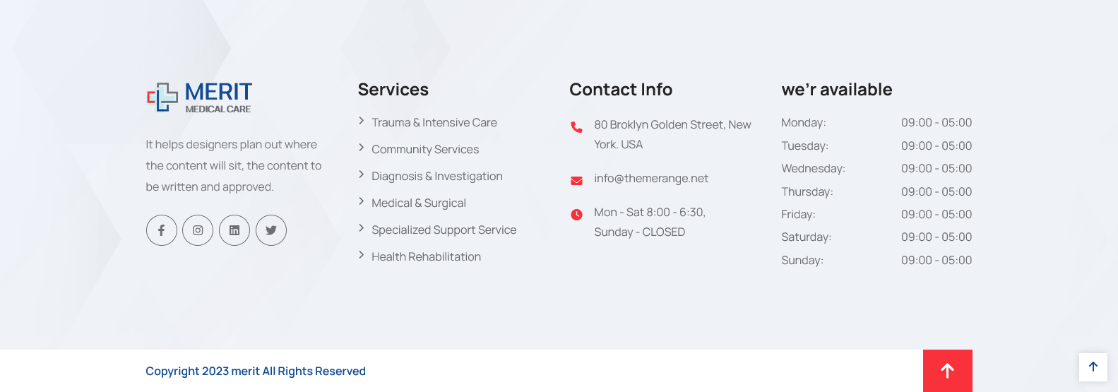 MERIT Options - Header Front