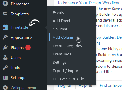 Timetable - Add New Active
