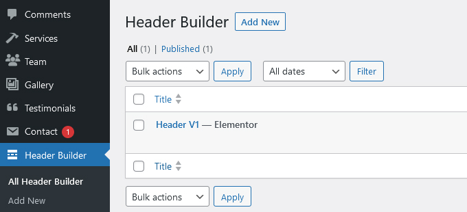 Header Customization