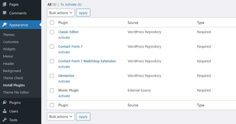 Install Required Plugins